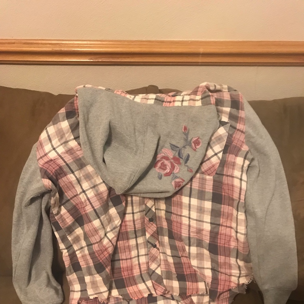 Plaid Button Down Hoodie - Lightweight